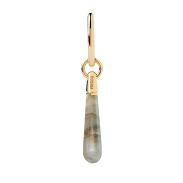 Μονό σκουλαρίκι κρίκος Pdpaola PG01-091-U Icons Labradorite Large Jupiter με κρεμαστή σταγόνα σε γκρι χρώμα.